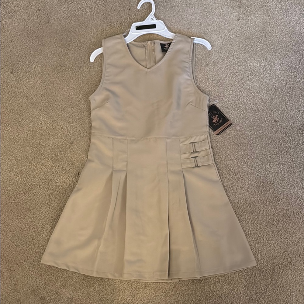 Beverly Hills Polo Club Tan Kids School Uniform Dress